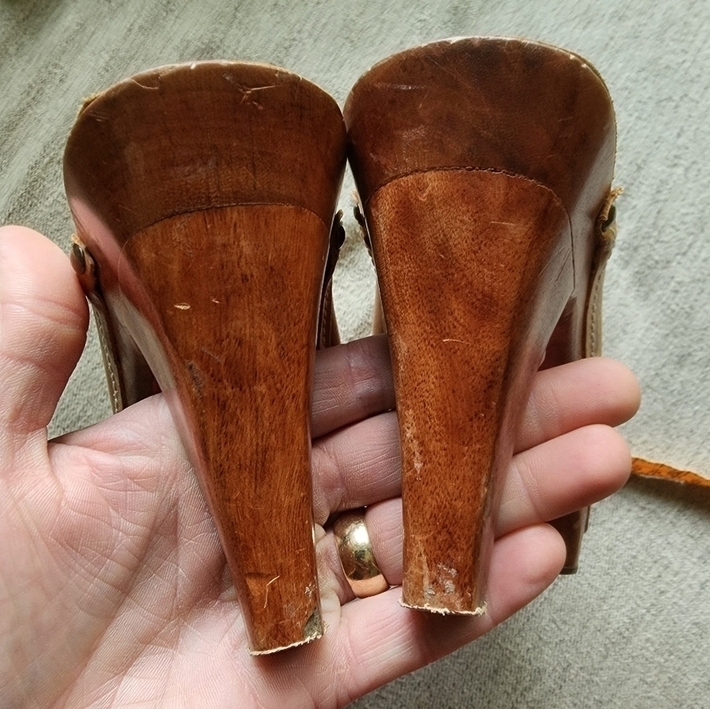 Festival Vintage Connie Leather/wood heeled mule - Picture 10 of 12